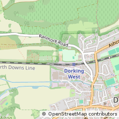 Map of Dorking, Surrey