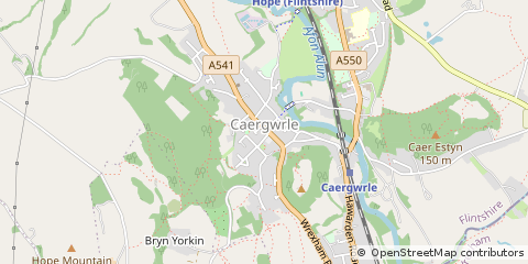Map of Caergwrle, Flintshire