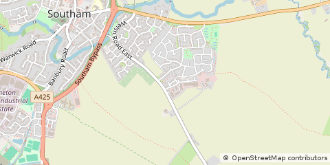 Map of Southam, Warwickshire