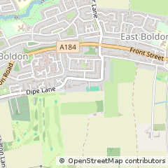 Map of East Boldon, Tyne and Wear