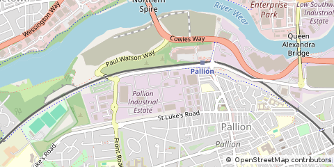 Map of Sunderland, Tyne and Wear