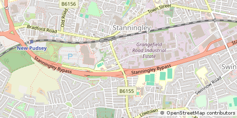 Map of Pudsey, West Yorkshire