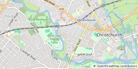 Map of Christchurch, Dorset