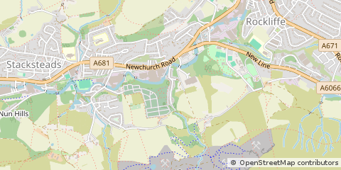 Map of Bacup, Lancashire