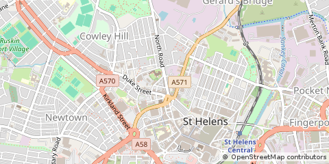 Map of ST Helens, Merseyside