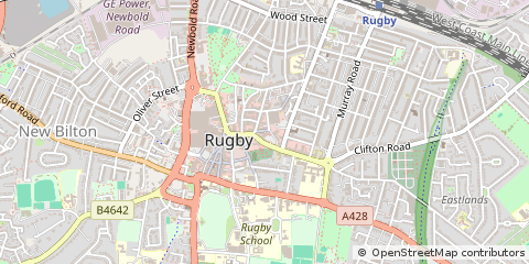 Map of Rugby, Warwickshire