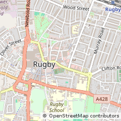 Map of Rugby, Warwickshire