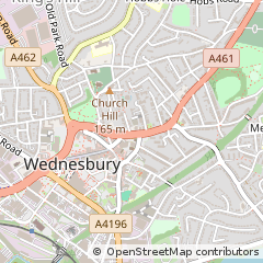 Map of Wednesbury, West Midlands