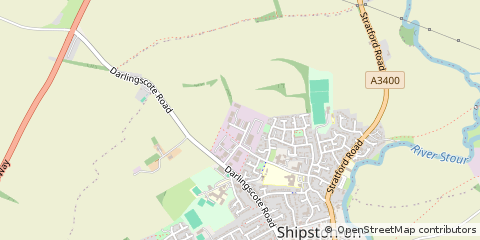 Map of Shipston on Stour, Warwickshire