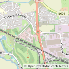 Map of Worksop, Nottinghamshire
