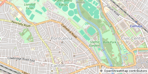 Map of Cardiff, South Glamorgan