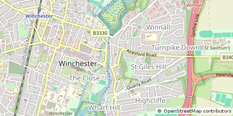 Map of Winchester, Hampshire