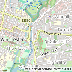 Map of Winchester, Hampshire