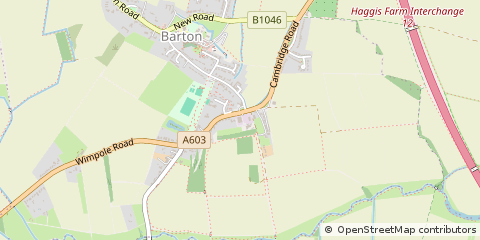 Map of Barton, Cambridge