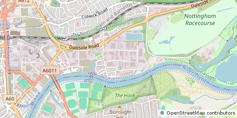Map of Nottingham, Nottinghamshire