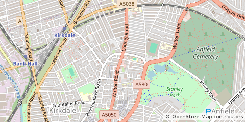 Map of Liverpool, Merseyside