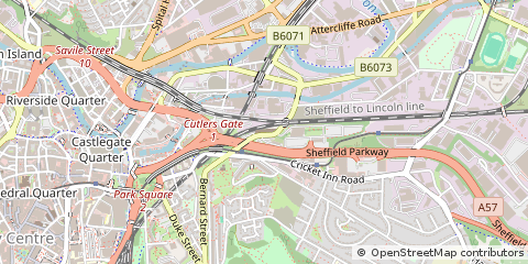 Map of Sheffield, South Yorkshire