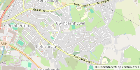 Map of Llanelli, Carmarthenshire