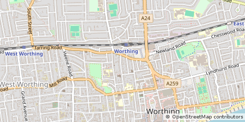 Map of Worthing, West Sussex