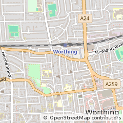Map of Worthing, West Sussex