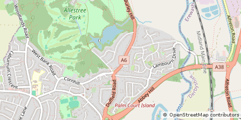 Map of Allestree, Derbyshire