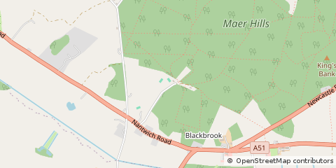 Map of Newcastle Under Lyme, Staffordshire