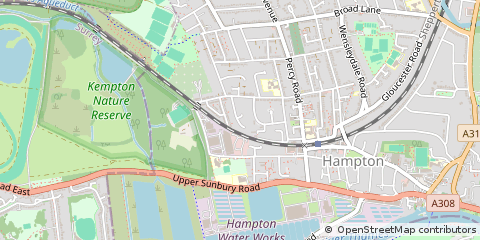 Map of Hampton, Middlesex