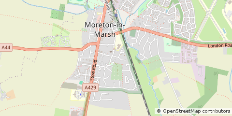 Map of Moreton-in-Marsh, Gloucestershire