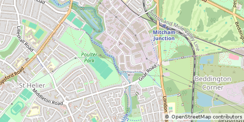 Map of Mitcham, Surrey