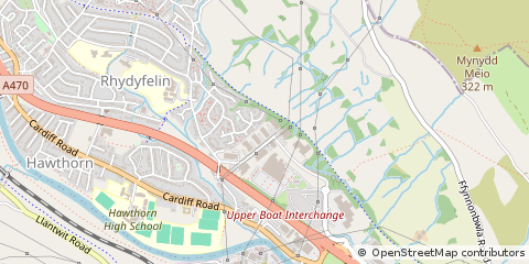 Map of Pontypridd