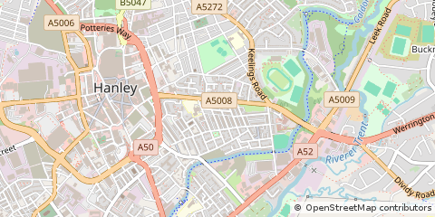 Map of Stoke on Trent, Staffordshire