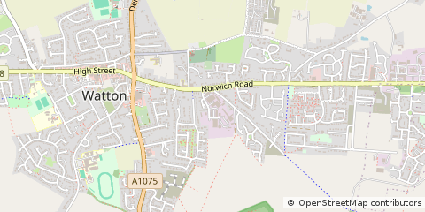 Map of Thetford, Norfolk