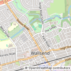 Map of Wallsend, Tyne and Wear