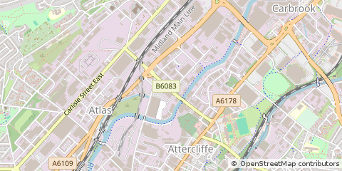 Map of Sheffield, South Yorkshire
