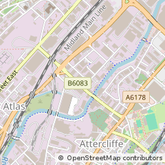 Map of Sheffield, South Yorkshire