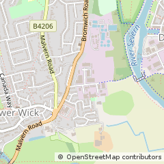 Map of Worcester, Worcestershire