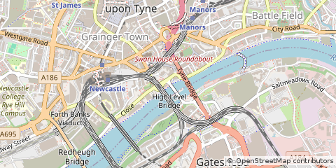 Map of Newcastle Upon Tyne, Somerset