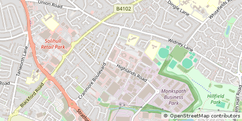 Map of Solihull, West Midlands