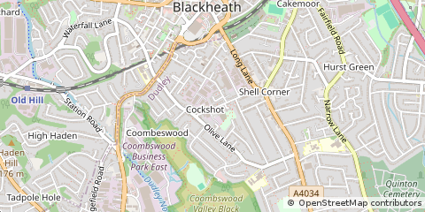 Map of Halesowen, West Midlands