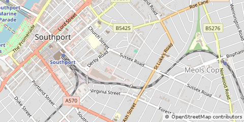 Map of Southport, Merseyside