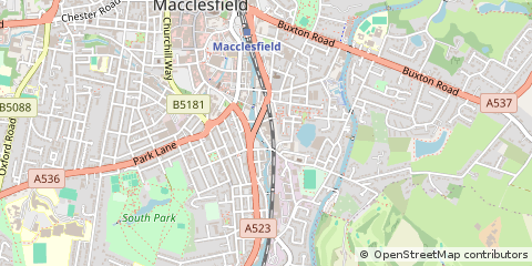 Map of Macclesfield, Cheshire