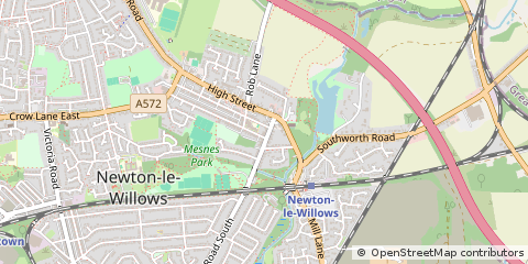 Map of Newton-LE-Willows, Merseyside