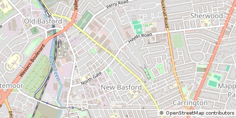 Map of Nottingham, Nottinghamshire