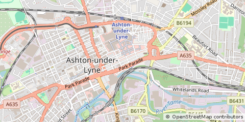 Map of Ashton-Under-Lyne, Manchester