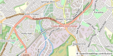 Map of Dudley, West Midlands