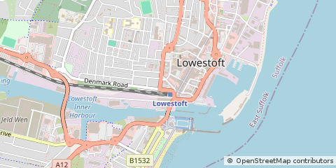 Map of Lowestoft, Suffolk