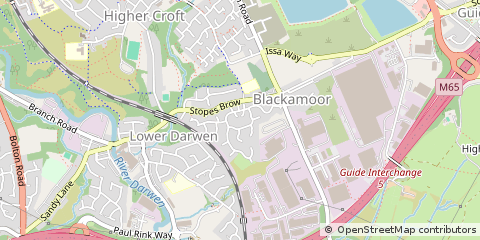 Map of Darwen, Lancashire