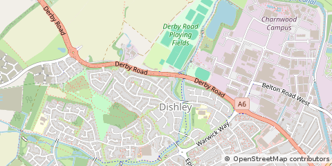Map of Loughborough, Leicestershire