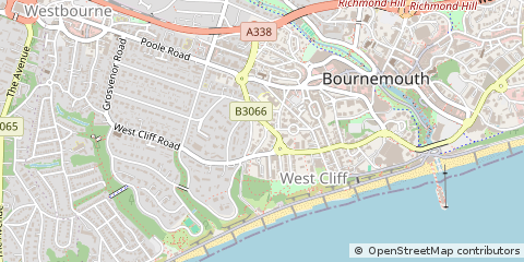 Map of Bournemouth, Dorset