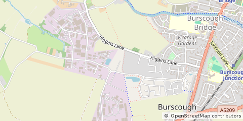 Map of Burscough, Lancashire